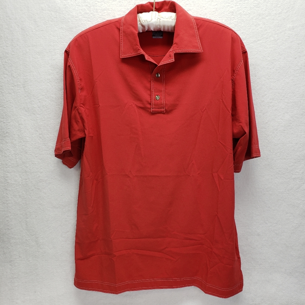 Tiger Woods Nike Golf Dri-fit Red Medium Short Sleeve Polo Shirt